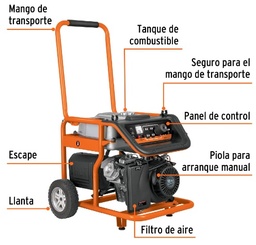 [004242] Generador Electrico Portatil Motor Gasolina 13 HP 5.5 Kw 15344 Truper