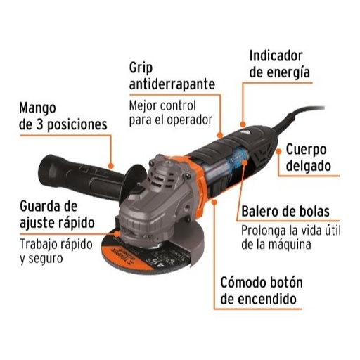 [004253] Esmeriladora 4 1/2" 950W 13935 Truper