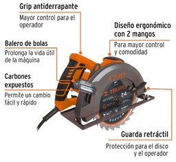 [004256] Sierra Circular 7 1/4" Profesional 1,500W 11004 Truper