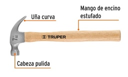 [004261] Martillo Pulido Uña Curva 7 oz 16750 Truper