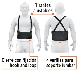 [004314] Faja Lumbar Hook & Loop Grande 14238 Truper