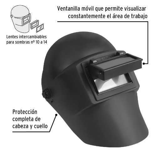 [004327] Careta Soldador Lente Abatible Nylon 13729 Truper
