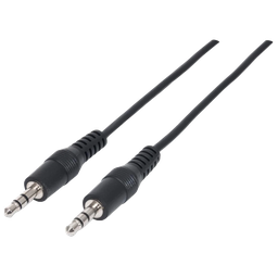 [004366] Cable Auxiliar 3.5 mm Macho a Macho 1.8 mts Negro Manhattan