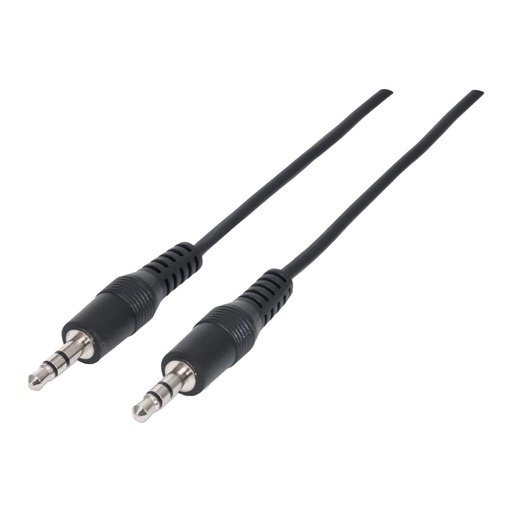 [004366] Cable Auxiliar 3.5 mm Macho a Macho 1.8 mts Negro Manhattan