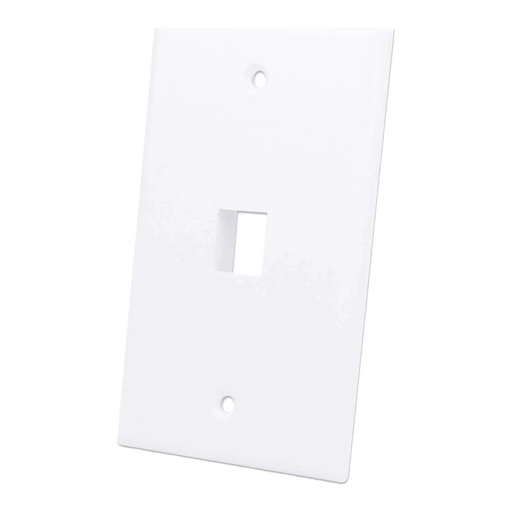 [004402] Tapa P/ Caja de Pared Wall Plate Blanco 1 Perforacion Intellinet