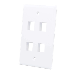 [004404] Tapa P/ Caja de Pared Wall Plate Blanco 4 Perforaciones Intellinet