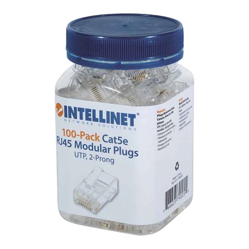 [004409] Plug RJ45 CAT5e C/ 100 pzs Intellinet