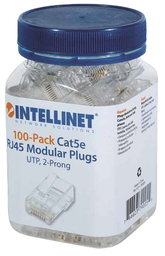 [004409] Plug RJ45 CAT5e C/ 100 pzs Intellinet