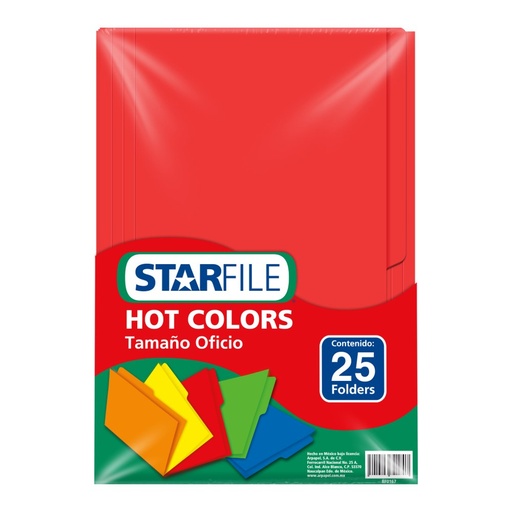 [004440] Folder Hot Color T/ Oficio Rojo C/ 25 pzs Arpapel