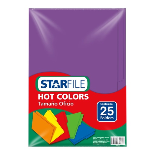 [004442] Folder Hot Color T/ Oficio Morado C/ 25 pzs Arpapel