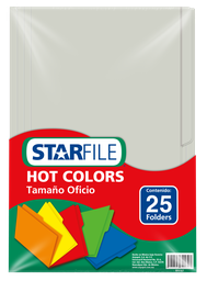 [004443] Folder Hot Color T/ Oficio Gris C/ 25 pzs Arpapel