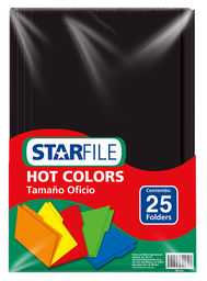 [004444] Folder Hot Color T/ Oficio Negro C/ 25 pzs Arpapel