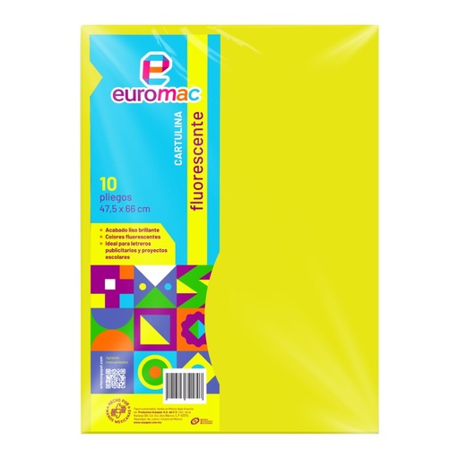 [004453] Cartulina Fluorescente Amarillo C/ 10 pzs Arpapel