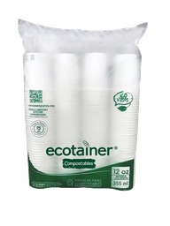 [004468] Vaso Biodegradable Compostable 355 ml C/ 160 pzs Ecotainer