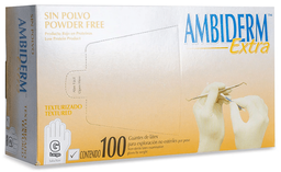 [004489] Guante Latex Extra Blanco Libre de Polvo Grande C/ 100 pzs Ambiderm