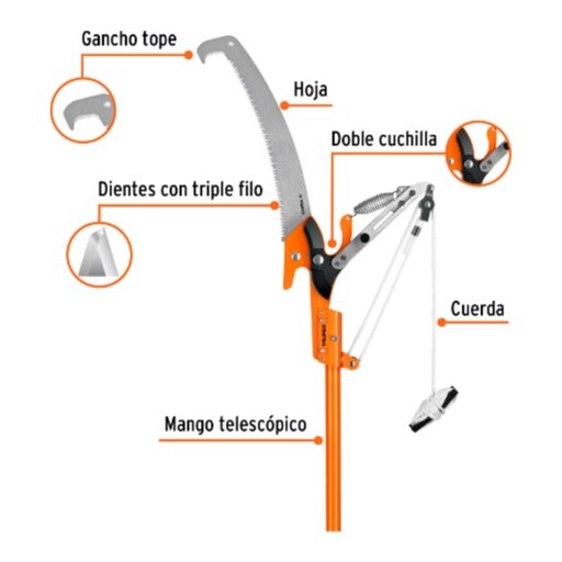 [004530] Cortador C/ Mango Fibra Vidrio Telescopico 18410 Truper