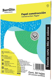 [004564] Block Papel Construccion Mix 10 Colores C/ 50 pzs Barrilito