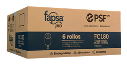 [004696] Toalla Rollo Blanca Fluido Centrico 180 mts C/ 6 pzs FC180 Fapsa