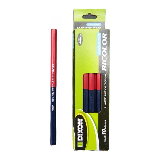 [004739] Lapiz Bicolor Grueso C/ 10 pzs Dixon