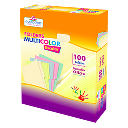 [004867] Folder Manila T/ Oficio Multicolor C/ 100 pzs Arpapel