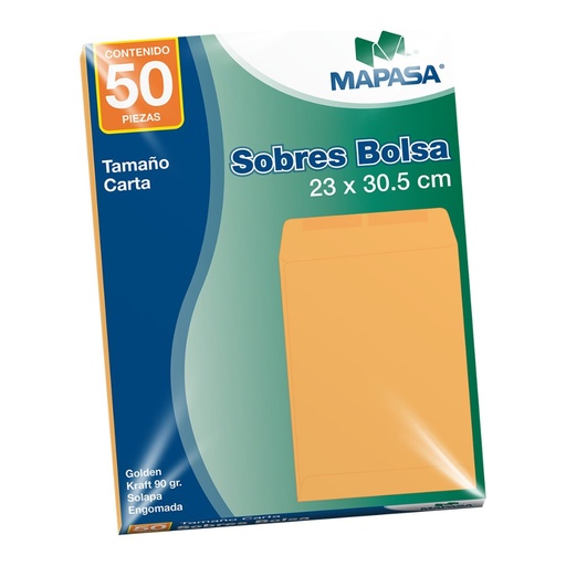 [004870] Sobre Bolsa Golden T/ Carta 23 x 30.5 cms C/ 50 pzs Arpapel