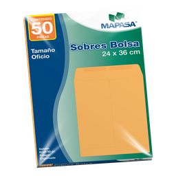 [004871] Sobre Bolsa Golden T/ Oficio 24 x 36 cms C/ 50 pzs Arpapel