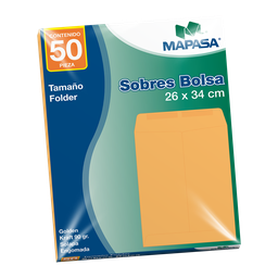 [004872] Sobre Bolsa Golden T/ Folder 26 x 34 cms C/ 50 pzs Arpapel
