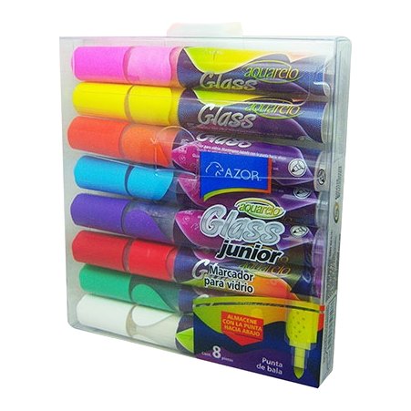 [000395] Marcador Aquarelo Glass Jr C/ 8 pzs