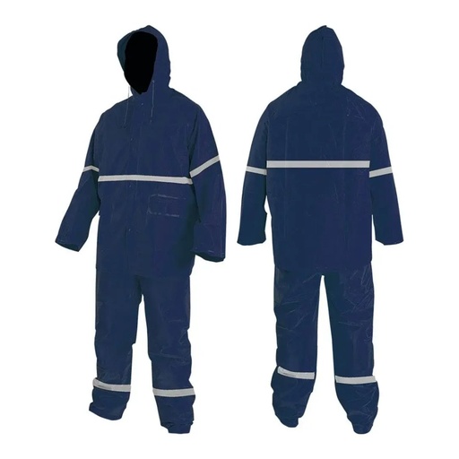 Impermeable Azul Chamarra C/ Capucha y Pantalon Lica