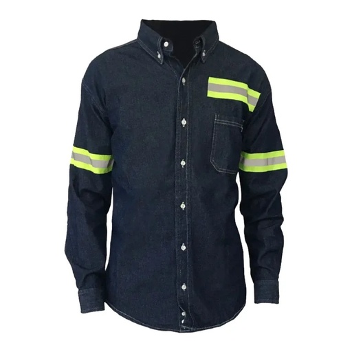 Camisa Mezclilla Manga Larga C/ Reflejante Lica