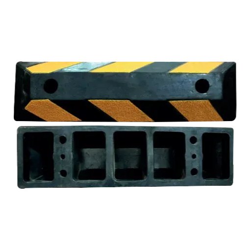 [004999] Tope Estacionamiento 55 cms Caucho Reciclado C/ Franjas Reflectivas C/ 2 pzs Lica