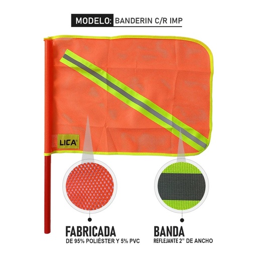 [005000] Banderin C/ Reflejante Lica