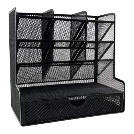 [005080] Organizador Escritorio Multi Secciones Mesh Negro Nextep