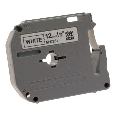 [005142] Cinta Brother M231 P-touch Negro Sobre Blanco 12mm