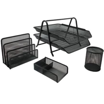 [005365] Kit Charola Organizadora Mesh 2 Niveles Oficio + 3 Accesorios Nextep