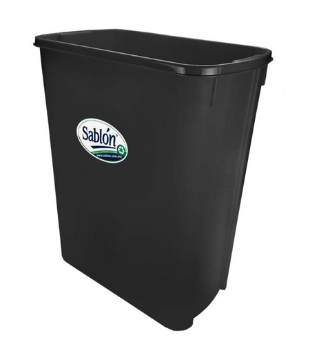 [8775NE] Cesto Basura Rectangular 42 Lts Sablon Negro