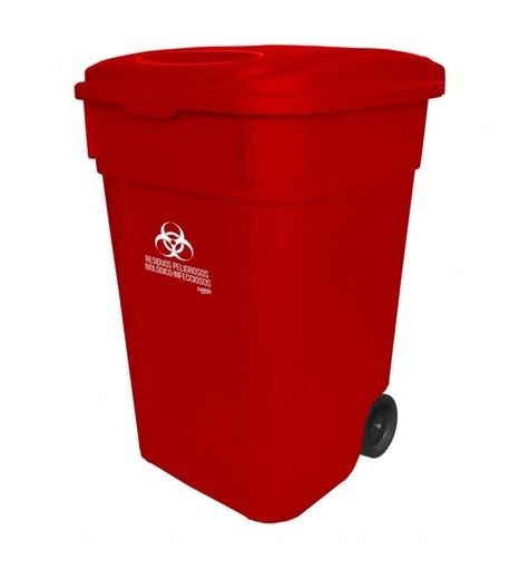 Cesto Basura C/ Tapa y Ruedas 145 Lts C/ Impresión Sablon