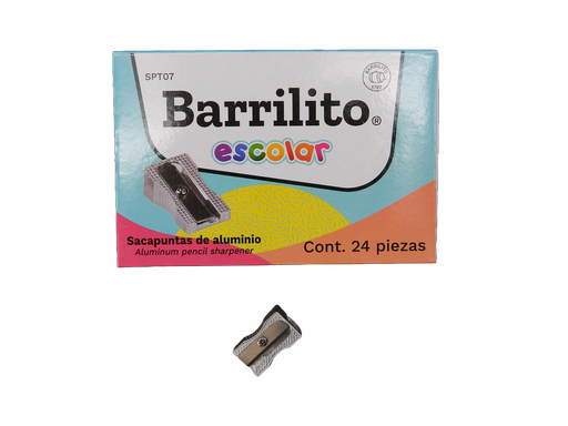 [000471] Sacapuntas Metalico Triangular C/ 24 pzs Barrilito