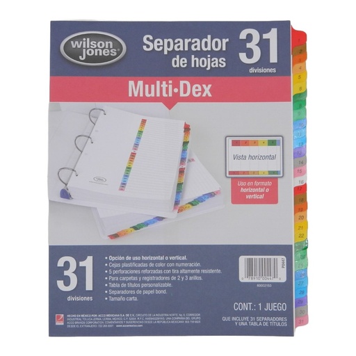 [000023] Separador Multidex 1-31 Acco