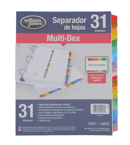 [000023] Separador Multidex 1-31 Acco
