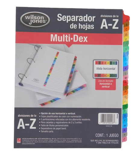 [000024] Separador Multidex A-Z Acco
