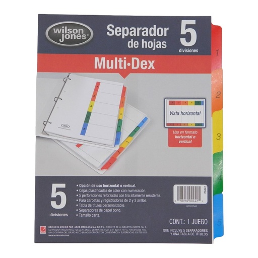 [000025] Separador Multidex C/ 5 Acco