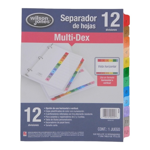 [000028] Separador Multidex C/ 12 Acco