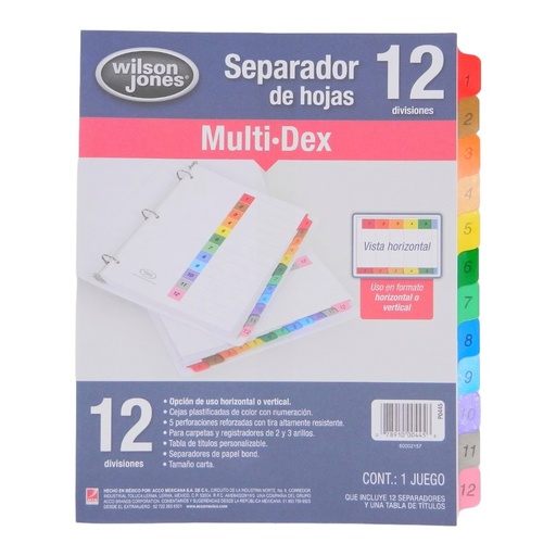 [000028] Separador Multidex C/ 12 Acco