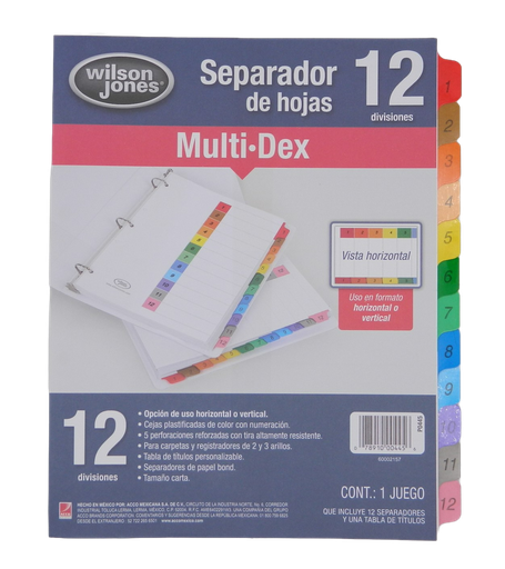 [000028] Separador Multidex C/ 12 Acco
