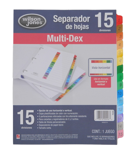 [000029] Separador Multidex C/ 15 Acco