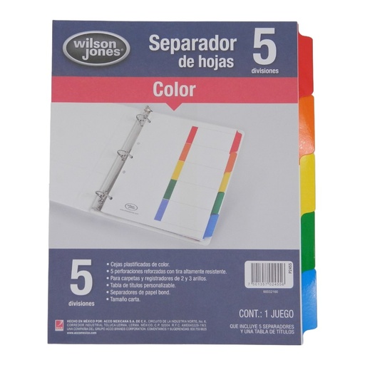 [000031] Separador Multidex C/ 5 S/ Numero Acco