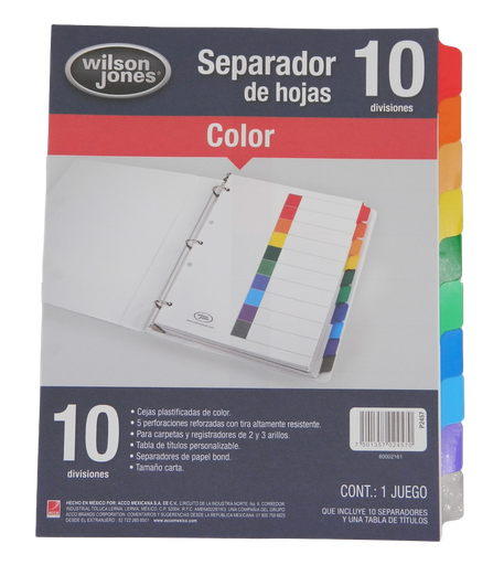 [000033] Separador Multidex C/ 10 S/ Numero Acco