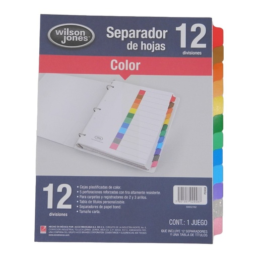 [000034] Separador Multidex C/ 12 S/ Numero Acco