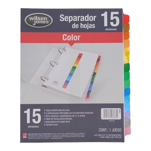 [000035] Separador Multidex C/ 15 S/ Numero Acco